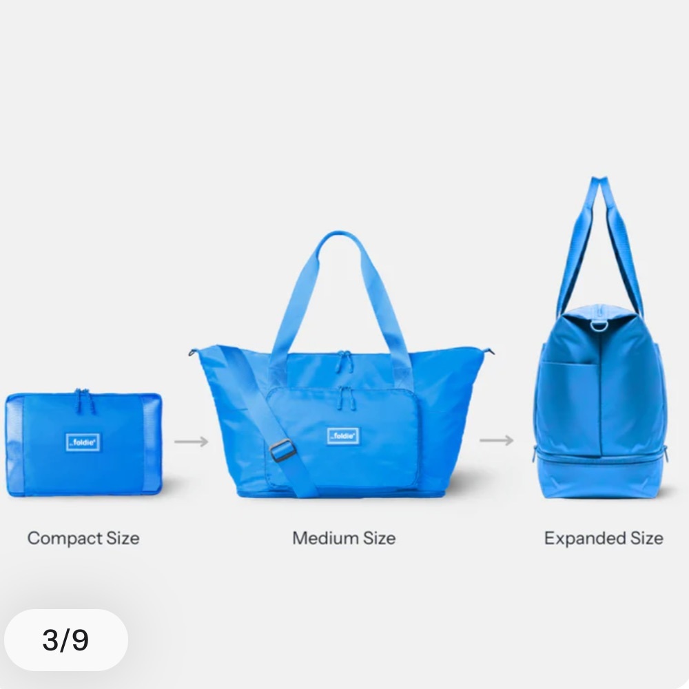 The Foldie Travel Bag in Azure Blue color - Picture 3 of 14